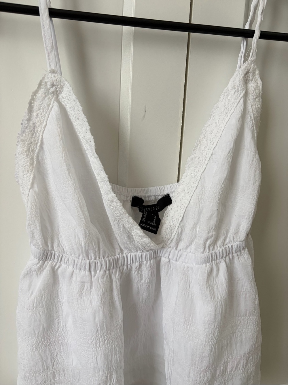 White Lace Trimmed Women's Tank Top